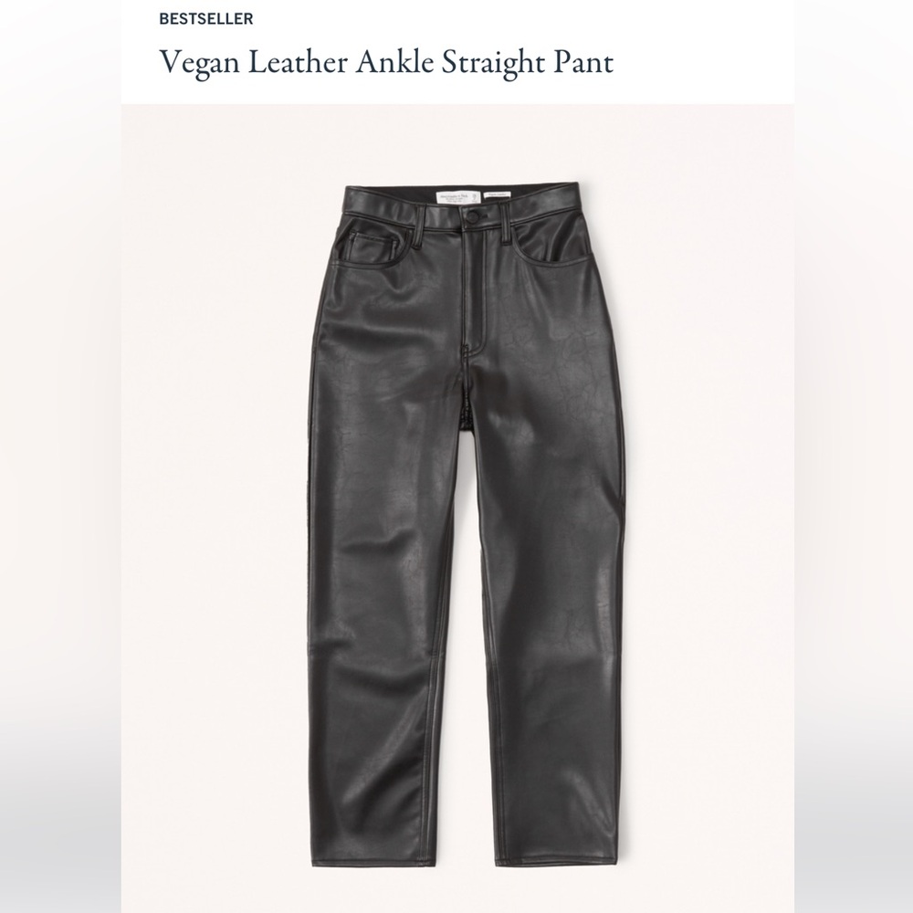 Abercrombie & Fitch Vegan Leather Ankle Straight Pant